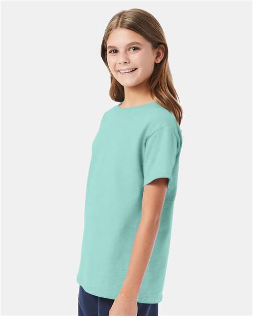 Hanes 5480 Clean Mint — on model side