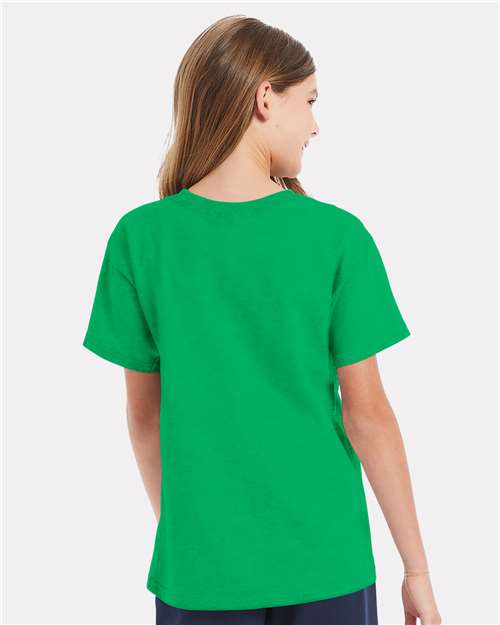 Hanes 5480 Kelly Green — on model back
