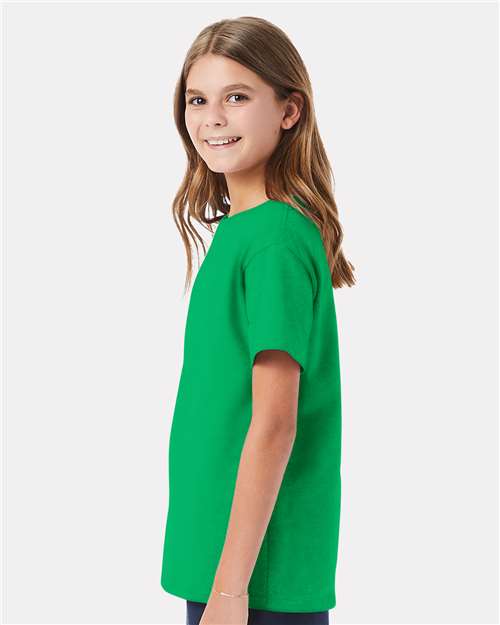 Hanes 5480 Kelly Green — on model side