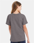 Hanes 5480 Oxford Grey — on model back