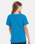 Hanes 5480 Teal — on model back