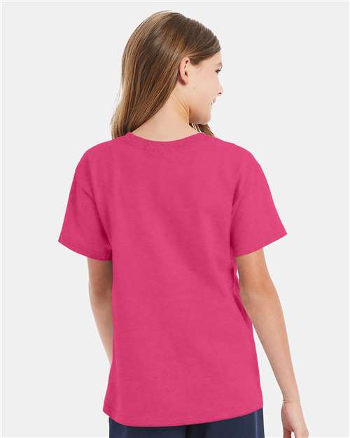 Hanes 5480 Wow Pink — on model back