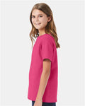 Hanes 5480 Wow Pink — on model side