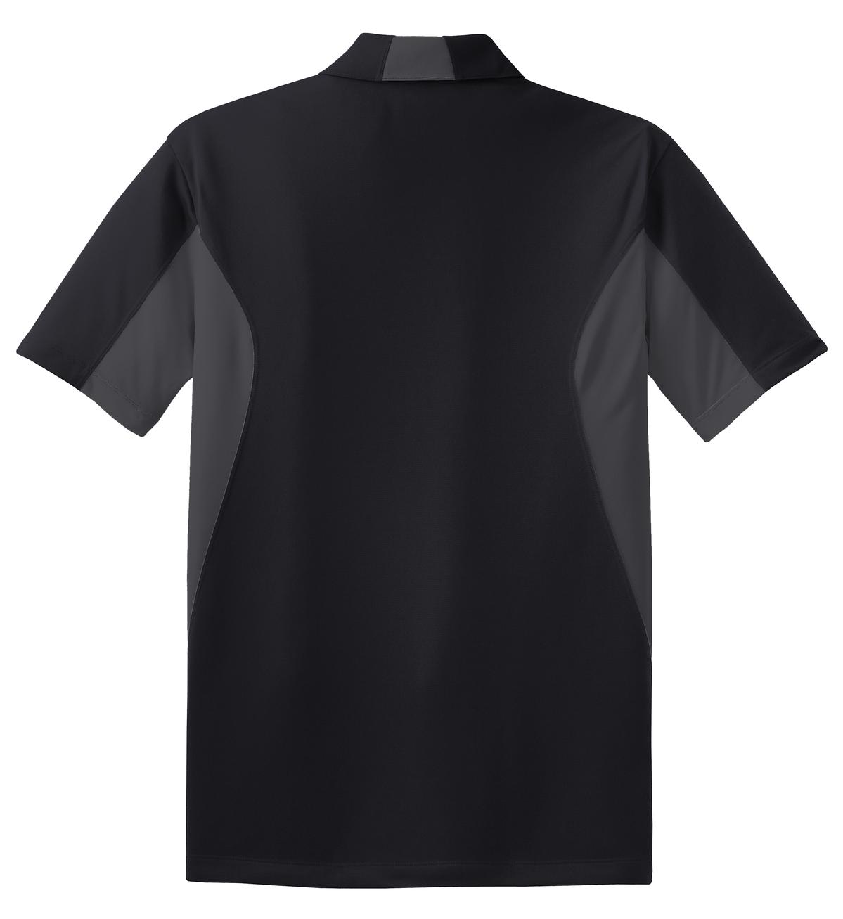 Men's Side Blocked Micropique Sport-Wick Polo - Black / Iron Gray