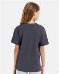 Hanes 498Y Charcoal Heather — on model back