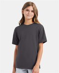 Hanes 498Y Smoke Grey — on model front