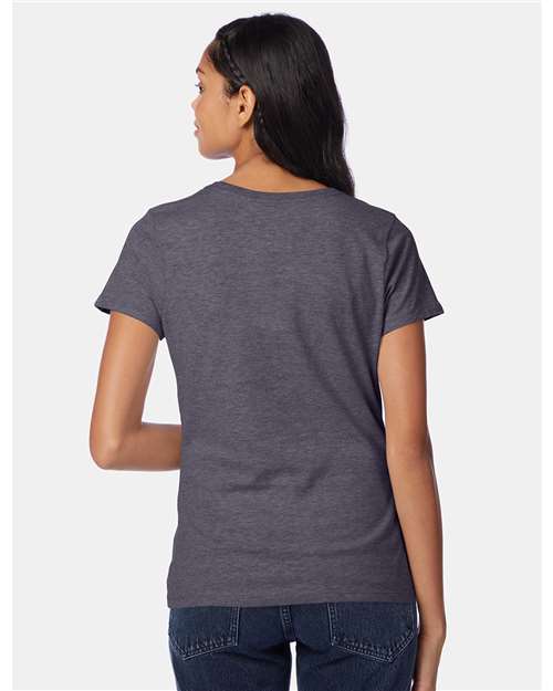 Hanes SL04 Charcoal Heather — on model back