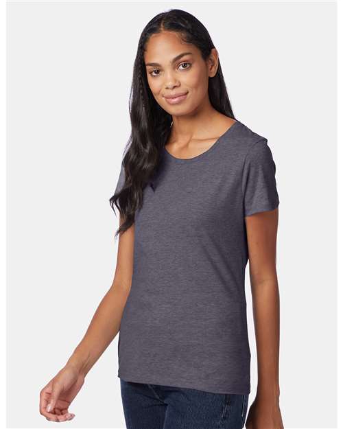 Hanes SL04 Charcoal Heather — on model side