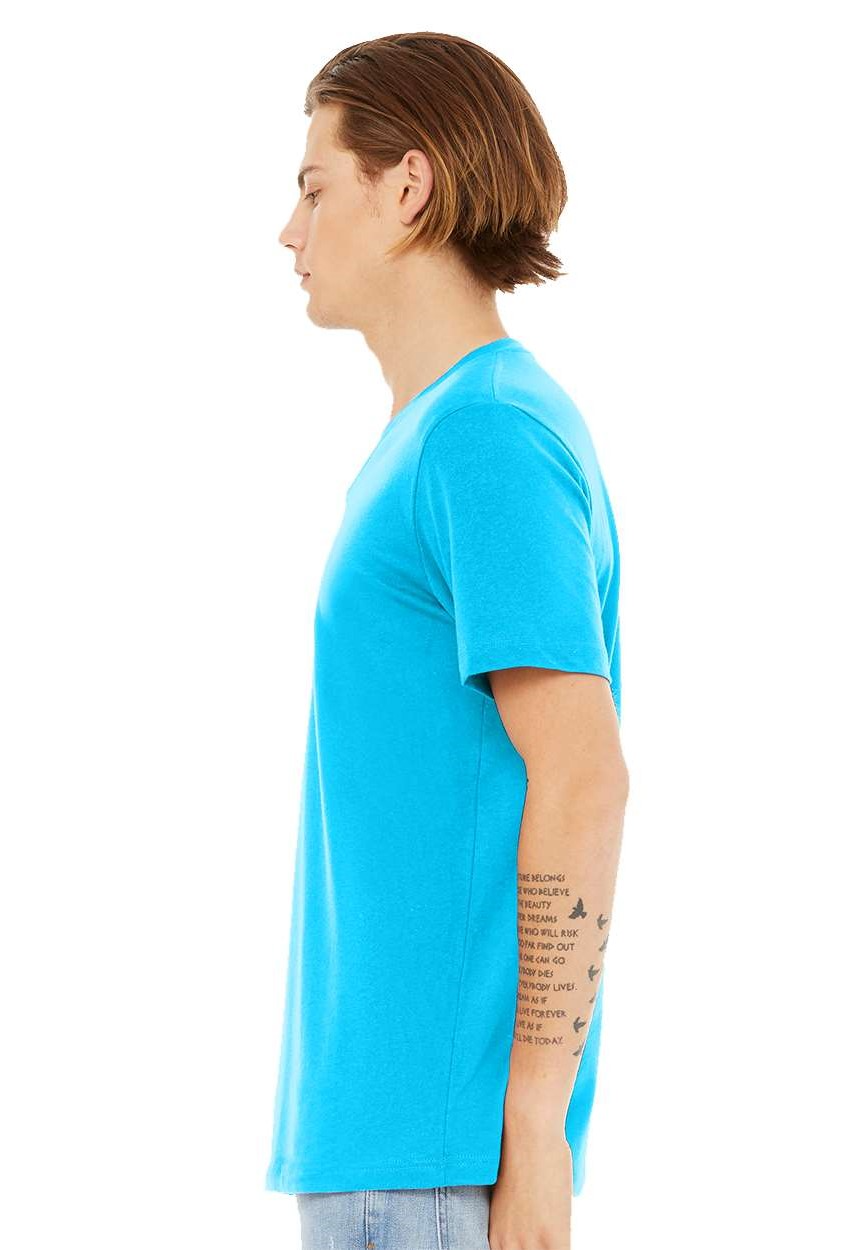 Unisex Jersey Short-Sleeve V-Neck T-Shirt - Neon Blue