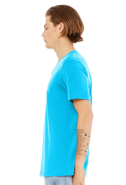 Unisex Jersey Short-Sleeve V-Neck T-Shirt - Neon Blue