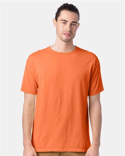 ComfortWash by Hanes GDH100 Horizon Orange — on model front