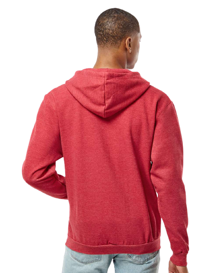 Unisex Fleece Zip Hoodie - Heather Red