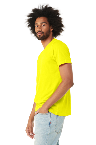Unisex Heather CVC T-Shirt - Neon Yellow
