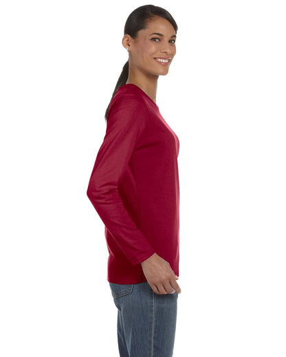 Ladies' Heavy Cotton™ 5.3 oz. Long-Sleeve T-Shirt - Cardinal Red