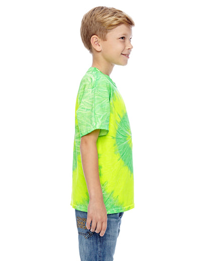 Youth 100% Cotton T-Shirt - Flo Yellow / Lime