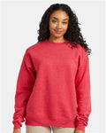 Hanes P160 Heather Red — on model front