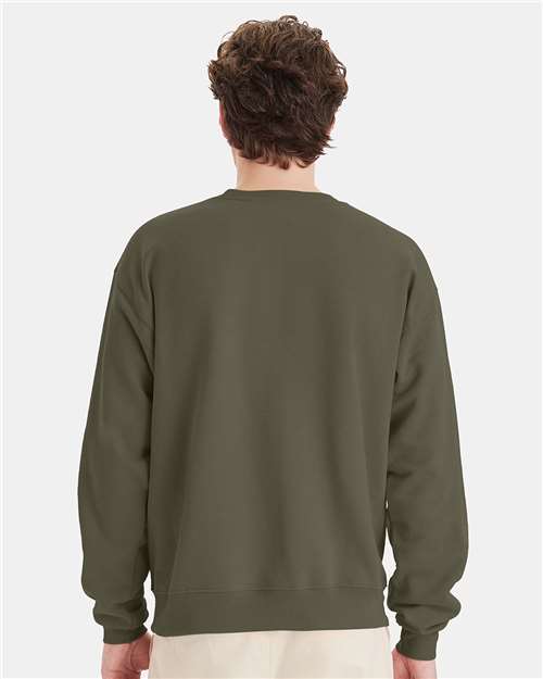 Hanes P160 Fatigue Green — on model back
