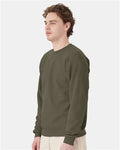 Hanes P160 Fatigue Green — on model side