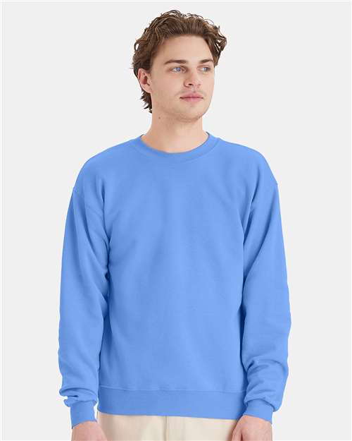 Hanes P160 Carolina Blue — on model front