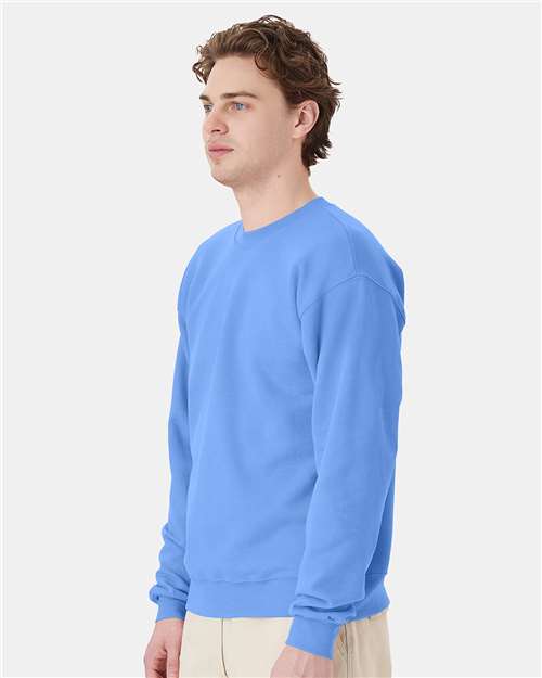 Hanes P160 Carolina Blue — on model side
