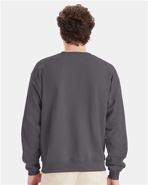 Hanes P160 Smoke Grey — on model back
