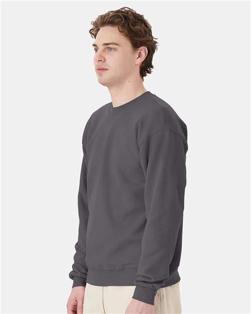 Hanes P160 Smoke Grey — on model side
