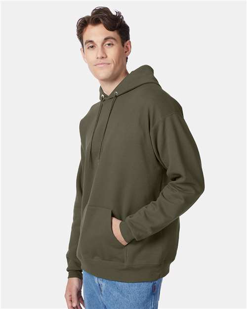 Hanes P170 Fatigue Green — on model side