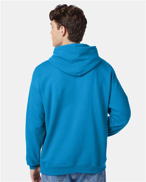 Hanes P170 Teal — on model back
