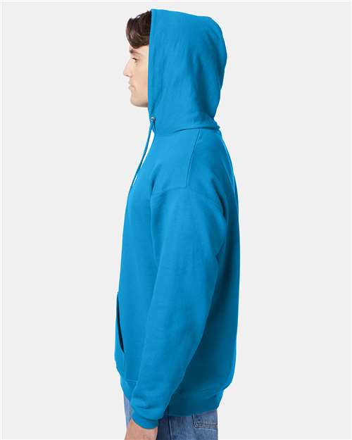 Hanes P170 Teal — on model side