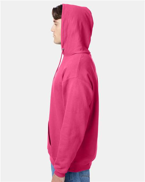 Hanes P170 Wow Pink — on model side