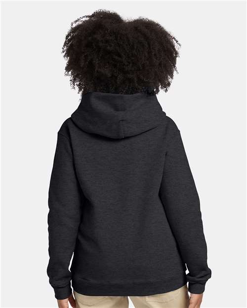 Hanes P473 Charcoal Heather — on model back