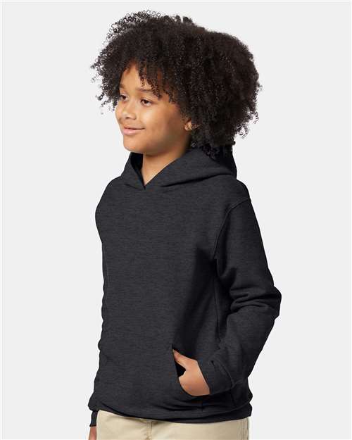 Hanes P473 Charcoal Heather — on model side