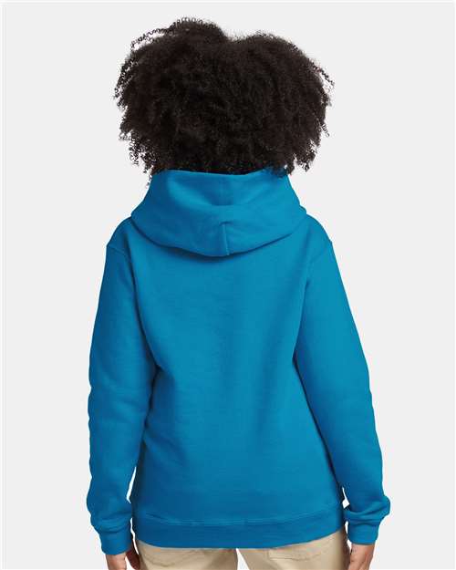 Hanes P473 Teal — on model back