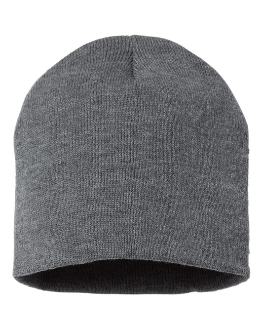 8" Knit Beanie - Dark Heather Gray