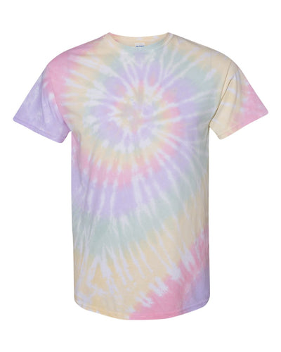 Unisex Multi-Color Spiral Short Sleeve T-Shirt - Hazy Rainbow