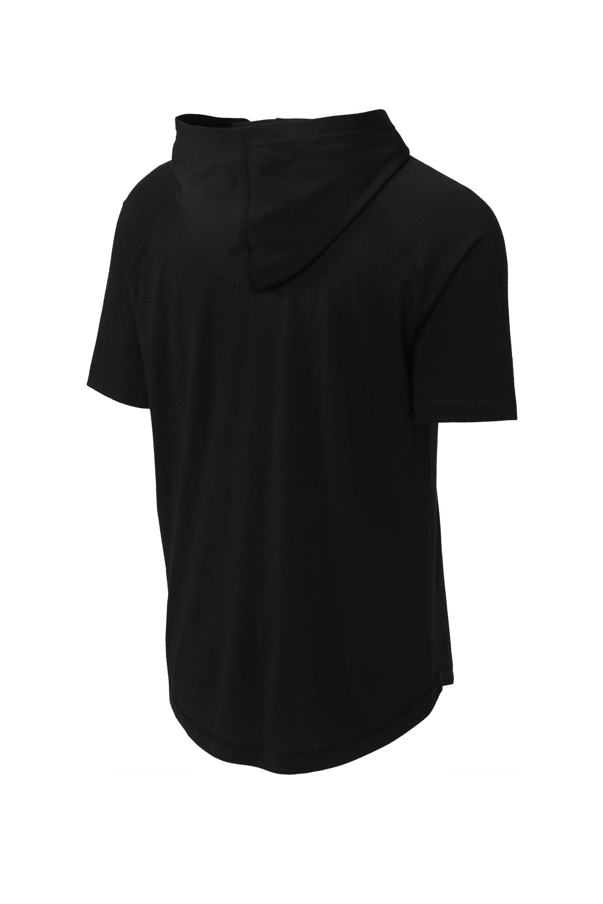 Unisex PosiCharge Tri-Blend Wicking Short Sleeve Hoodie - Black Triad So
