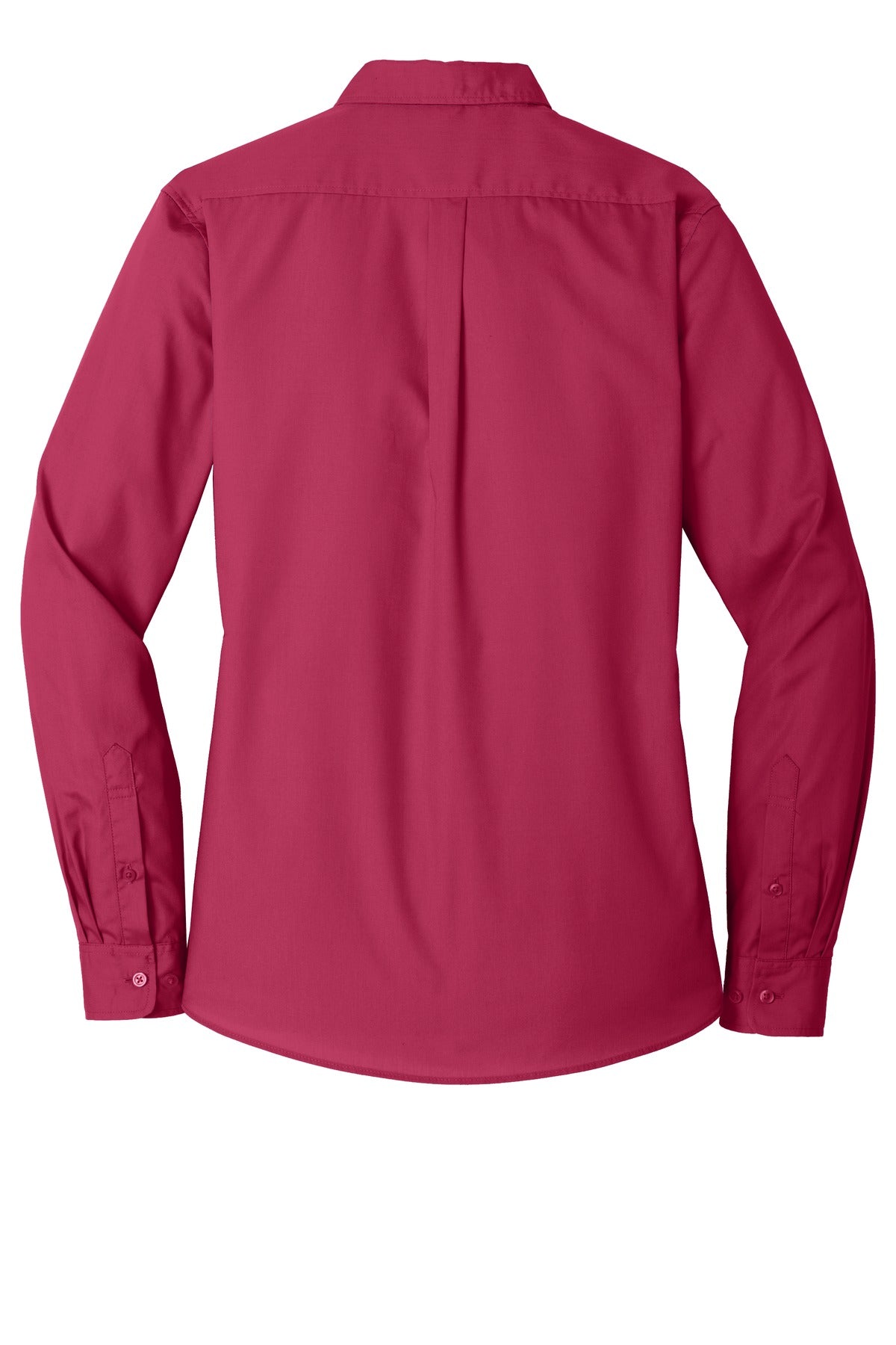 Women's Long Sleeve Carefree Poplin Shirt - Pink Azalea
