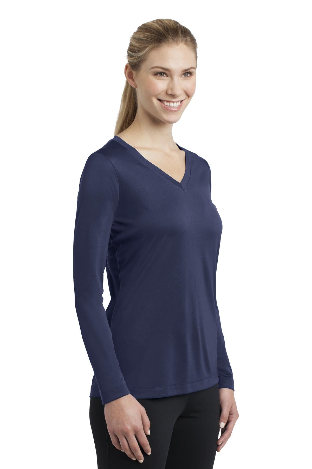 Women's Long Sleeve PosiCharge Competitor V-Neck Tee - True Navy