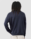 BELLA + CANVAS 3945 Heather Navy — on model back