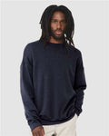 BELLA + CANVAS 3945 Heather Navy — on model front