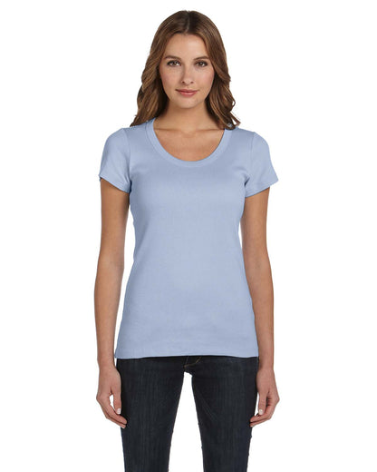Women's Baby Rib Scoopneck Tee - Baby Blue