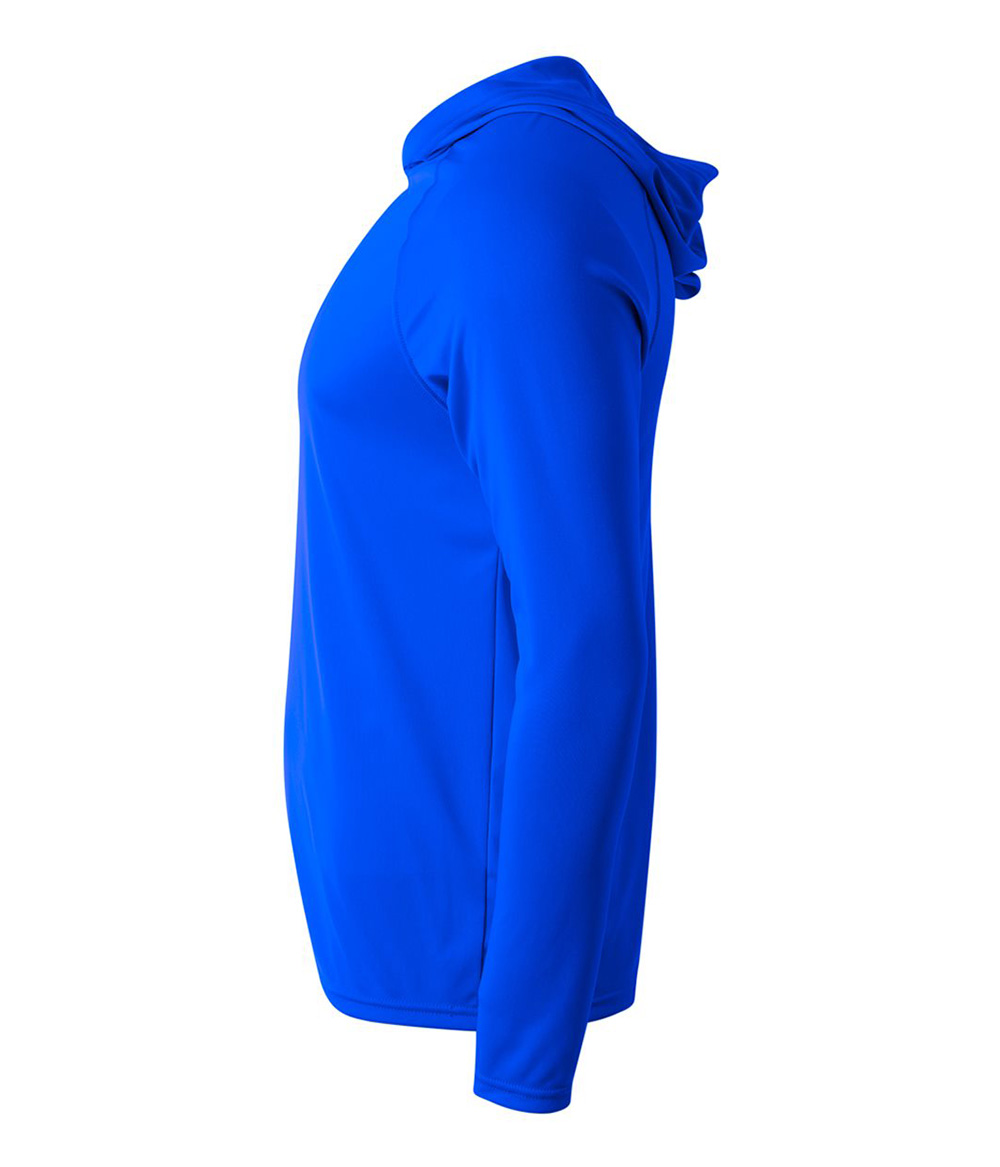 A4 Unisex Cooling Long Sleeve Hooded Tee - Royal