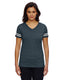 LAT 3537 - Women's Football T-Shirt - Vintage Navy / Blend White