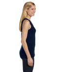 Women's Missy Widestrap Baby Rib Tank - Navy