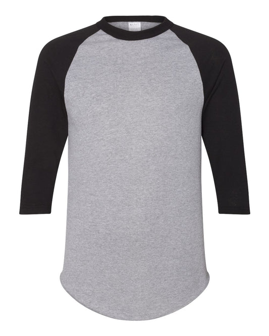 Unisex 3/4-Sleeve Baseball Jersey - Athletic Heather / Black