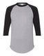Augusta Sportswear AG4420 - Unisex 3/4-Sleeve Baseball Jersey - Athletic Heather / Black