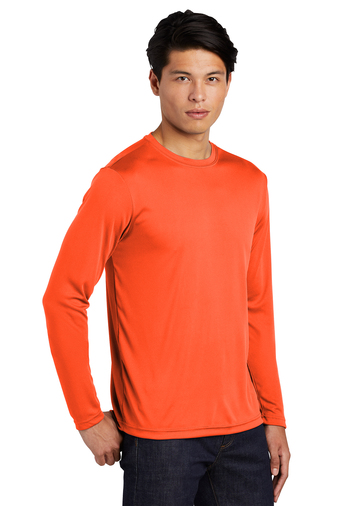 Unisex Long Sleeve PosiCharge Competitor Tee - Neon Orange