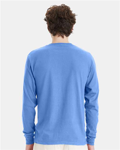 Hanes 5286 Carolina Blue — on model back