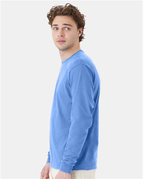 Hanes 5286 Carolina Blue — on model side