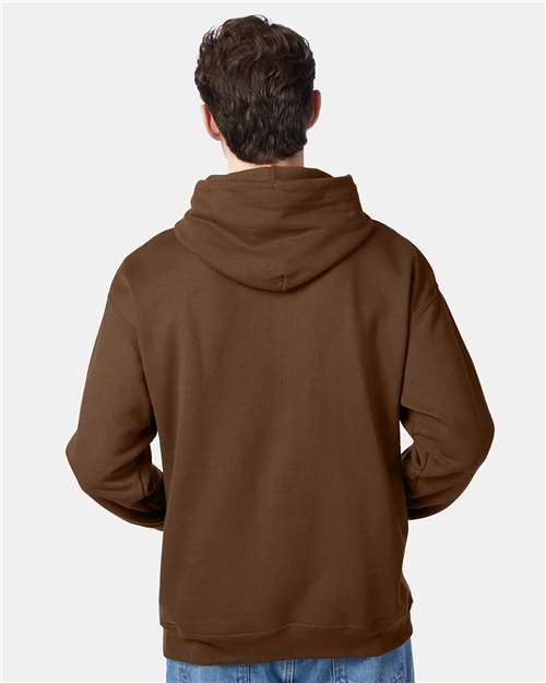 Hanes P170 Army Brown — on model back